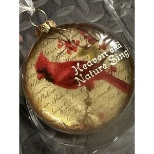 Hallmark Keepsake Cardinal Song 2010 Heaven and Nature‎ Sing Glass Ornament New